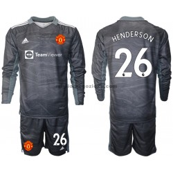 Maglia Manchester United Dean Henderson 26 Portiere Bambino Trasferta Divisa 2021-2022 Manica Lunga