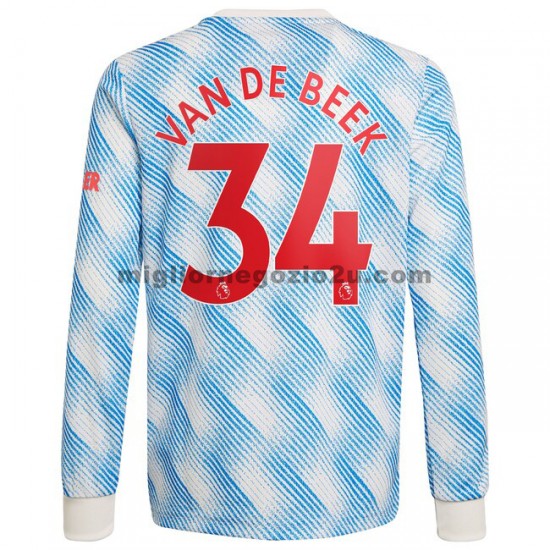 Maglia Manchester United Donny Van De Beek 34 Trasferta Divisa 2021-2022 Manica Lunga