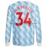 Maglia Manchester United Donny Van De Beek 34 Trasferta Divisa 2021-2022 Manica Lunga