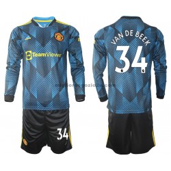 Maglia Manchester United Donny Van De Beek 34 Bambino Terza Divisa 2021-2022 Manica Lunga