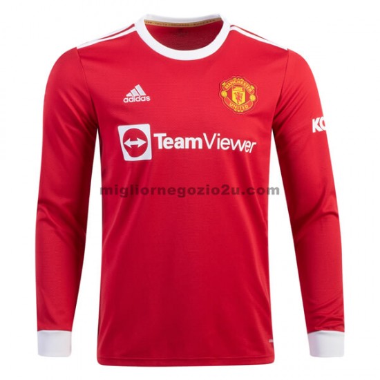 Maglia Manchester United Casa Divisa 2021-2022 Manica Lunga