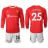 Maglia Manchester United Jadon Sancho 25 Bambino Casa Divisa 2021-2022 Manica Lunga