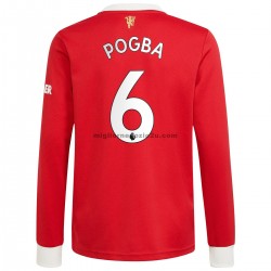 Maglia Manchester United Paul Pogba 6 Casa Divisa 2021-2022 Manica Lunga