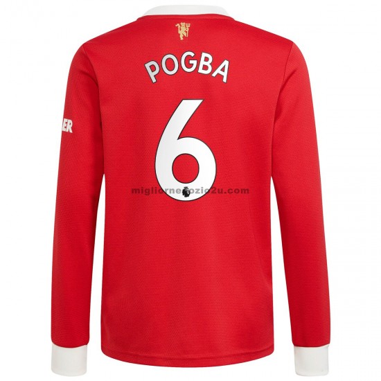Maglia Manchester United Paul Pogba 6 Casa Divisa 2021-2022 Manica Lunga