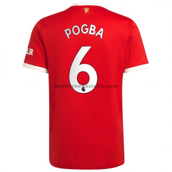 Maglia Manchester United Paul Pogba 6 Casa Divisa 2021-2022 Manica Corta