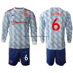Maglia Manchester United Paul Pogba 6 Bambino Trasferta Divisa 2021-2022 Manica Lunga