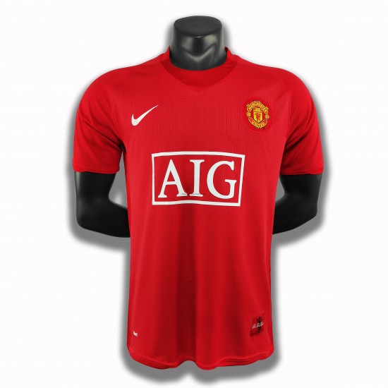 Maglia Manchester United Retro Casa Divisa 2007-2008 Manica Corta