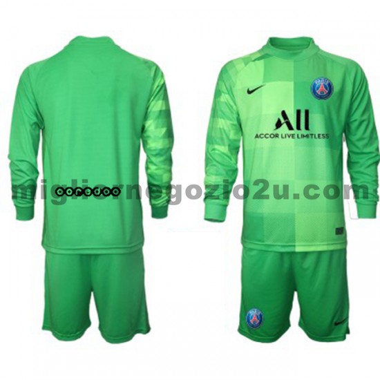 Maglia Paris Saint-Germain Portiere Bambino Terza Divisa 2021-2022 Manica Lunga