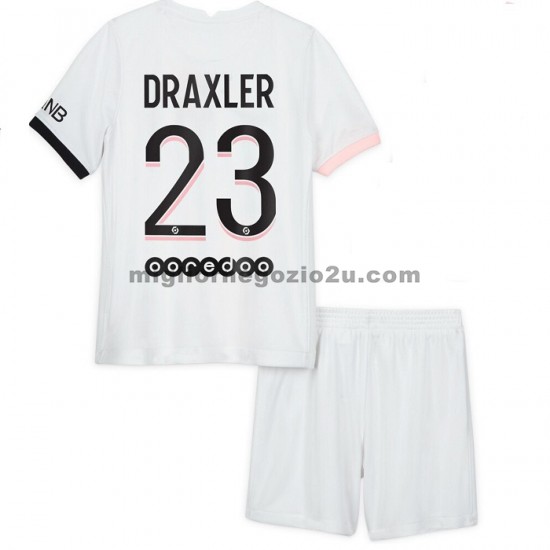 Maglia Paris Saint-Germain Julian Draxler 23 Bambino Trasferta Divisa 2021-2022 Manica Corta