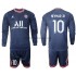 Maglia Paris Saint-Germain Neymar JR 10 Bambino Casa Divisa 2021-2022 Manica Lunga