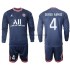 Maglia Paris Saint-Germain Sergio Ramos 4 Bambino Casa Divisa 2021-2022 Manica Lunga