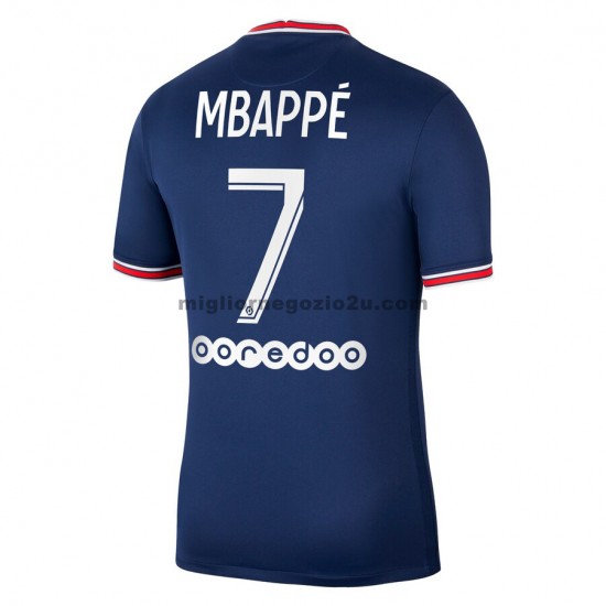 Maglia Paris Saint-Germain Kylian Mbappé 7 Casa Divisa 2021-2022 Manica Corta