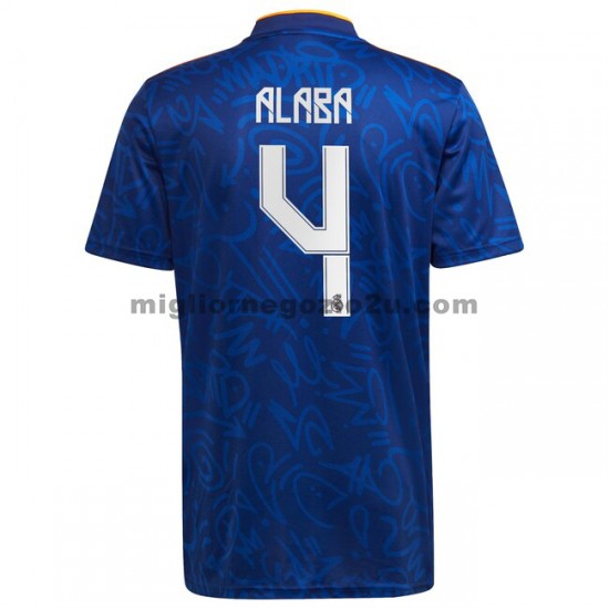 Maglia Real Madrid David Alaba 4 Trasferta Divisa 2021-2022 Manica Corta