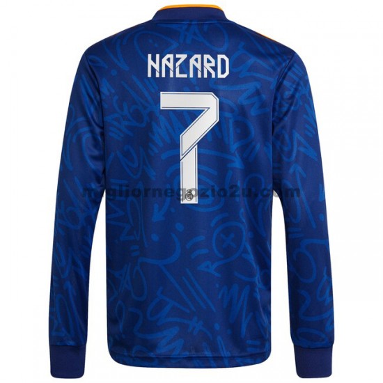 Maglia Real Madrid Eden Hazard 7 Trasferta Divisa 2021-2022 Manica Lunga