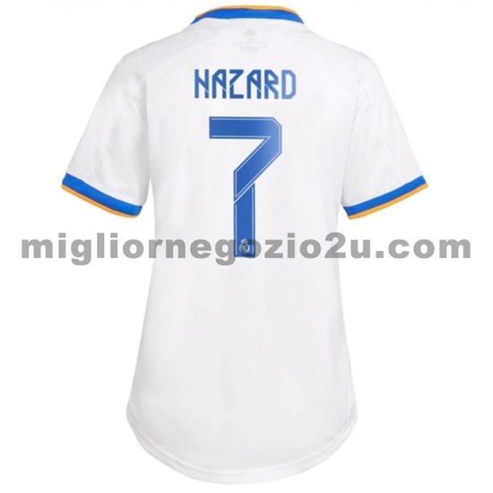 Maglia Real Madrid Eden Hazard 7 Donna Casa Divisa 2021-2022 Manica Corta