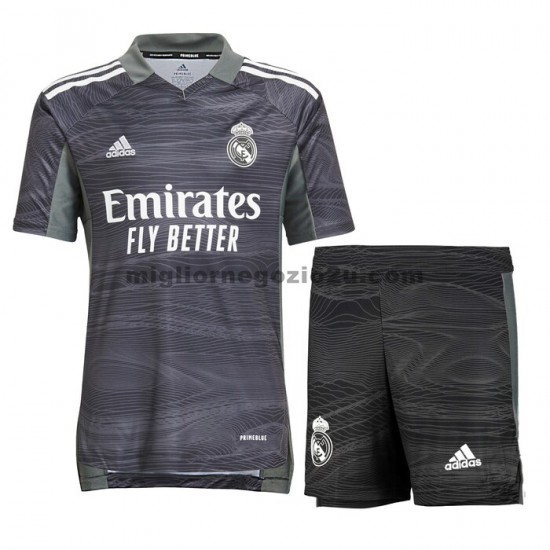 Maglia Real Madrid Portiere Bambino Casa Divisa 2021-2022 Manica Corta