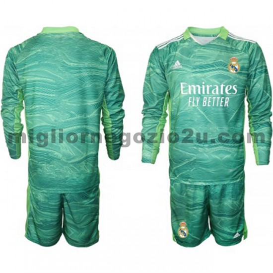 Maglia Real Madrid Portiere Bambino Terza Divisa 2021-2022 Manica Lunga