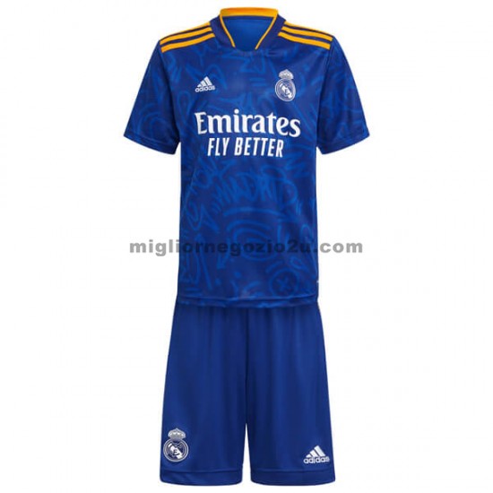 Maglia Real Madrid Bambino Trasferta Divisa 2021-2022 Manica Corta