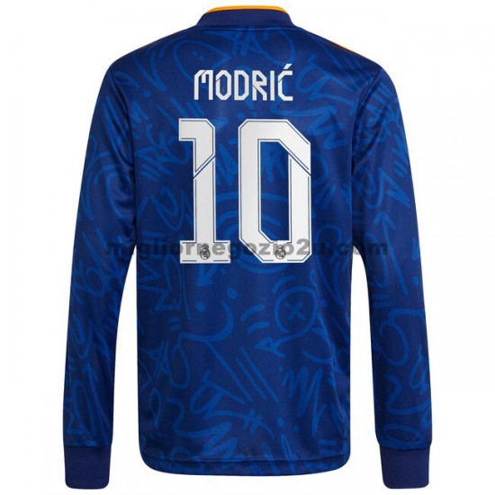 Maglia Real Madrid Luka Modrić 10 Trasferta Divisa 2021-2022 Manica Lunga