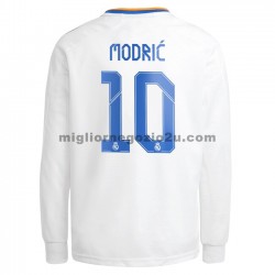 Maglia Real Madrid Luka Modrić 10 Casa Divisa 2021-2022 Manica Lunga