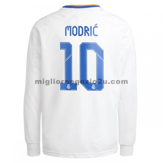 Maglia Real Madrid Luka Modrić 10 Casa Divisa 2021-2022 Manica Lunga