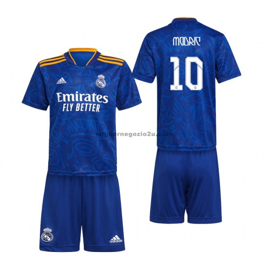 Maglia Real Madrid Luka Modrić 10 Bambino Trasferta Divisa 2021-2022 Manica Corta