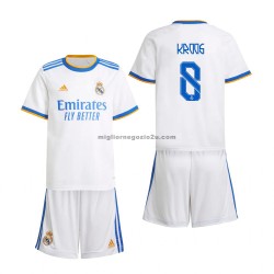 Maglia Real Madrid Toni Kroos 8 Bambino Casa Divisa 2021-2022 Manica Corta