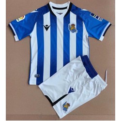 Maglia Real Sociedad Bambino Casa Divisa 2021-2022 Manica Corta