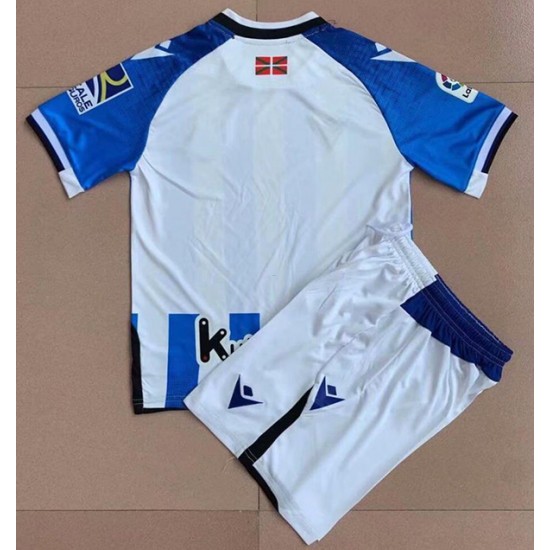 Maglia Real Sociedad Bambino Casa Divisa 2021-2022 Manica Corta