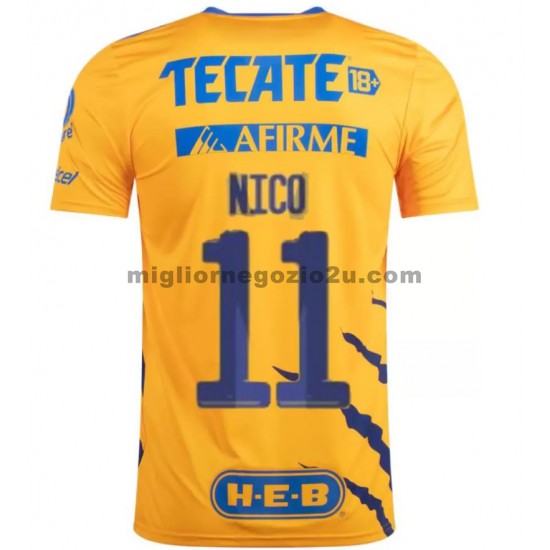 Maglia Tigres UANL Nico Lopez 11 Casa Divisa 2021-2022 Manica Corta