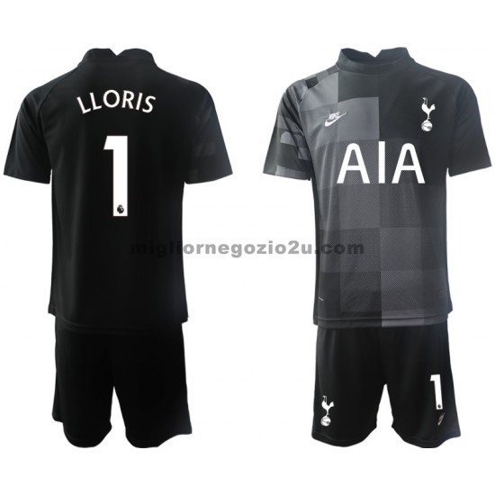 Maglia Tottenham Hotspur Hugo Lloris 1 Portiere Bambino Trasferta Divisa 2021-2022 Manica Corta
