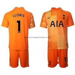 Maglia Tottenham Hotspur Hugo Lloris 1 Portiere Bambino Terza Divisa 2021-2022 Manica Corta