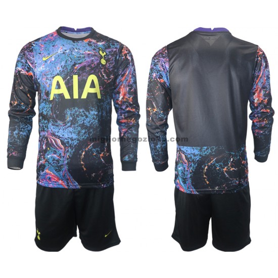 Maglia Tottenham Hotspur Bambino Trasferta Divisa 2021-2022 Manica Lunga