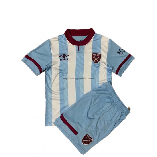 Maglia West Ham United Bambino Trasferta Divisa 2021-2022 Manica Corta