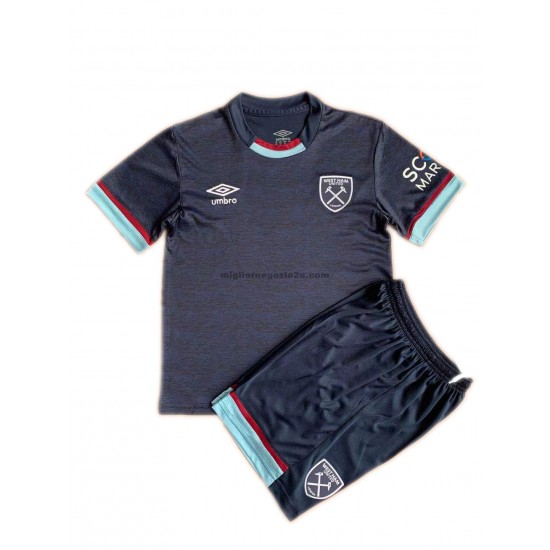 Maglia West Ham United Bambino Terza Divisa 2021-2022 Manica Corta