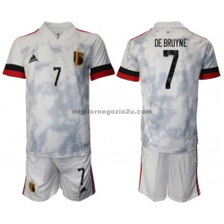 Maglia Belgio Kevin De Bruyne 7 Bambino Trasferta Divisa Euro 2020 Manica Corta