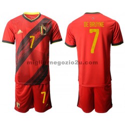 Maglia Belgio Kevin De Bruyne 7 Bambino Casa Divisa Euro 2020 Manica Corta