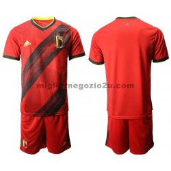 Maglia Belgio Bambino Casa Divisa Euro 2020 Manica Corta