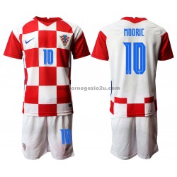 Maglia Croazia Luka Modrić 10 Bambino Casa Divisa Euro 2020 Manica Corta
