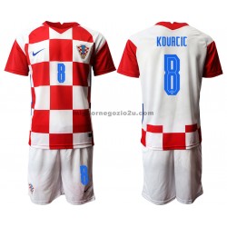 Maglia Croazia Mateo Kovacic 8 Bambino Casa Divisa Euro 2020 Manica Corta