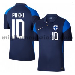 Maglia Finlandia Teemu Pukki 10 Trasferta Divisa Euro 2020 Manica Corta