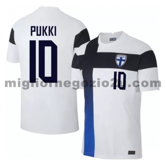 Maglia Finlandia Teemu Pukki 10 Casa Divisa Euro 2020 Manica Corta