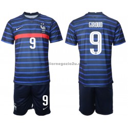 Maglia Francia Olivier Giroud 9 Bambino Casa Divisa Euro 2020 Manica Corta
