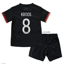 Maglia Germania Toni Kroos 8 Bambino Trasferta Divisa Euro 2020 Manica Corta