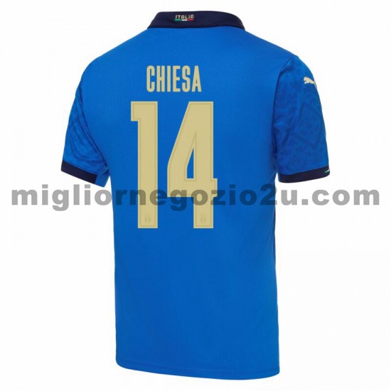 Maglia Italia Federico Chiesa 14 Casa Divisa Euro 2020 Manica Corta