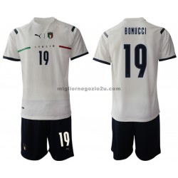 Maglia Italia Leonardo Bonucci 19 Bambino Trasferta Divisa 2021-2022 Manica Corta