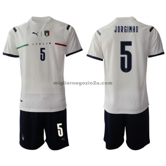 Maglia Italia Manuel Locatelli 5 Bambino Trasferta Divisa 2021-2022 Manica Corta