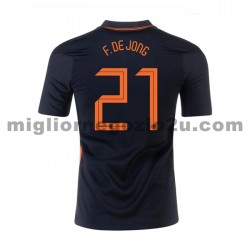 Maglia Paesi Bassi Frenkie de Jong 21 Trasferta Divisa Euro 2020 Manica Corta