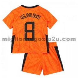 Maglia Paesi Bassi Georginio Wijnaldum 8 Bambino Casa Divisa Euro 2020 Manica Corta