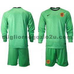 Maglia Paesi Bassi Portiere Bambino Trasferta Divisa Euro 2020 Manica Lunga
